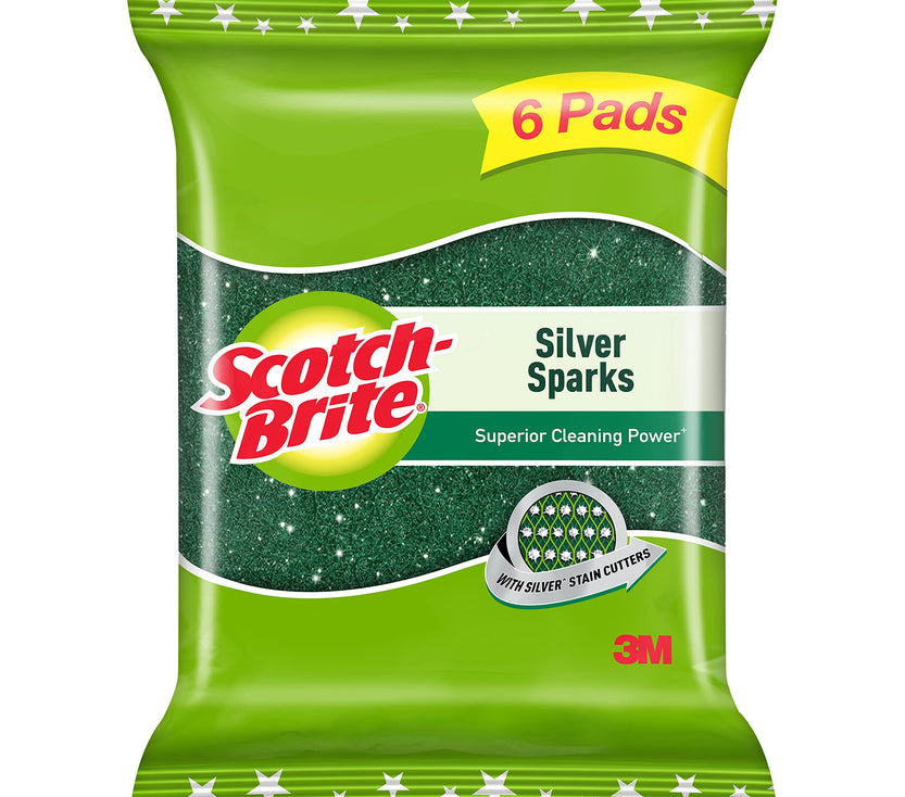 Scotch Brite Silver Sparks 2.75x4 ( pack of 6 )